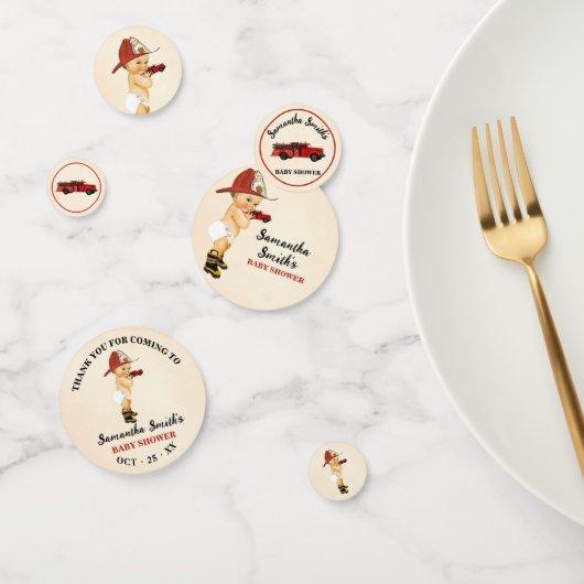 Confettis Merci pour le Baby shower de pompier bébé à venir (Groupe)