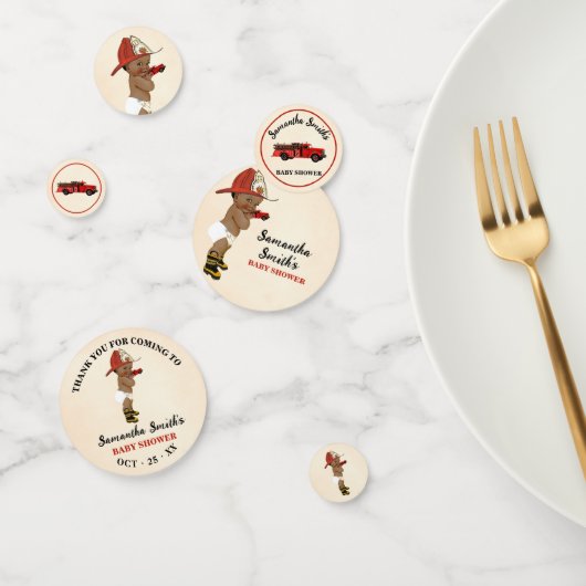 Confettis Merci pour le Baby shower d'un pompier (Groupe)