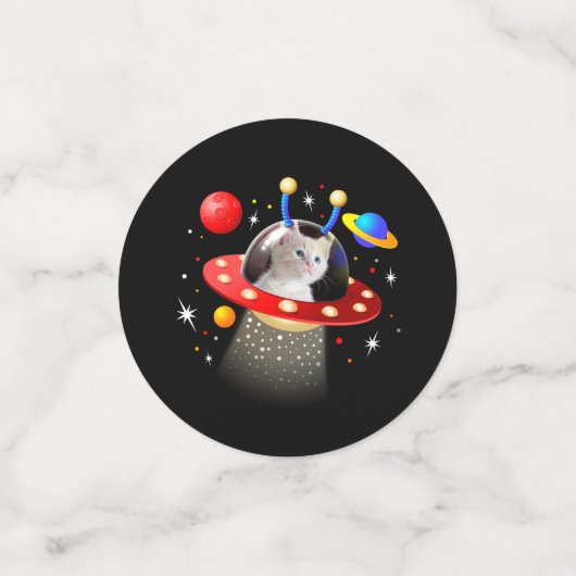 Confettis Mettez votre chat dans un vaisseau spatial Alien U (Petit recto)