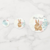 Confettis Mignons lapins lapins et fleurs Baby shower de pri (Devant)
