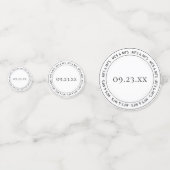 Confettis Mme et Mme Simple Modern Black White Party (Derrière)