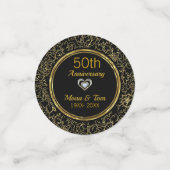 Confettis Modèle Damas noir & or (Petit recto)