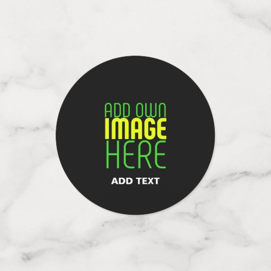 CONFETTIS MODÈLE DE TEXTE D'IMAGE NOIRE SIMPLE ET MODERNE (Petit recto)