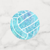 Confettis Modèle floral Doodé volleyball turquoise (Petit recto)