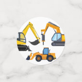 Confettis Modern Construction Simple Kid's Birthday (Petit recto)