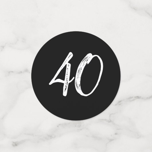 Confettis Moderne 40e anniversaire Jalon personnalisé (Petit recto)