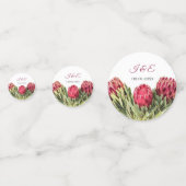 Confettis Moderne Botanique rose Protea Floral Mariage invit (Devant)