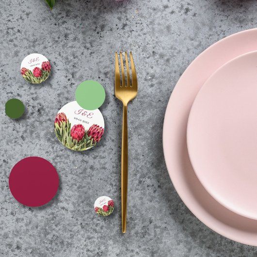 Confettis Moderne Botanique rose Protea Floral Mariage invit