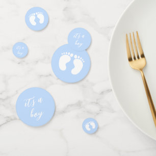 Confettis Moderne C'est un garçon baby shower bleu