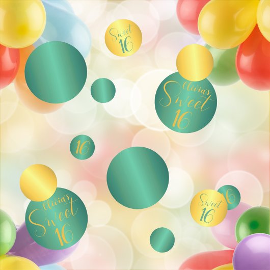 Confettis Moderne Chic Boho Floral Sweet 16 Anniversaire