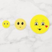 Confettis Moderne Cute Happy Faces en Bleu clair & Jaune (Devant)