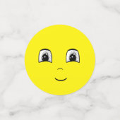 Confettis Moderne Cute Happy Faces en Bleu clair & Jaune (Petit recto)