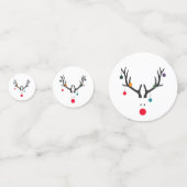 Confettis Moderne drôle abstrait rennes de Noël blanc rouge (Derrière)