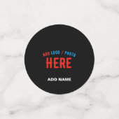 CONFETTIS MODERNE ET MODERNE PERSONNALISABLE NOIR VÉRIFIÉ (Petit recto)