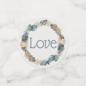 Confettis Moderne Tropical Blue Foliage Joy Peace Love (Petit recto)