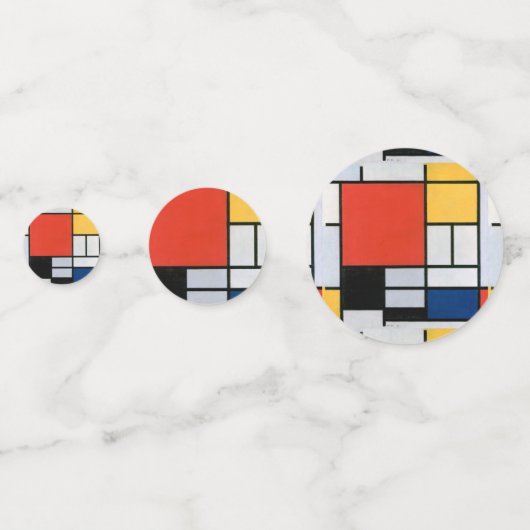 Confettis Mondrial Composition Rouge Jaune Bleu Noir (Derrière)