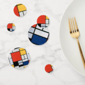 Confettis Mondrial Composition Rouge Jaune Bleu Noir (Groupe)