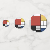 Confettis Mondrian Peinture Rouge Plane Jaune Noir Gris Bleu (Devant)