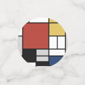 Confettis Mondrian Peinture Rouge Plane Jaune Noir Gris Bleu (Petit recto)