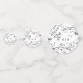 Confettis Monogramme Classique Botanique Florales Mariage (Derrière)