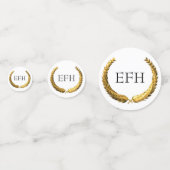 Confettis Monogramme de couronne d'or Laurel (Derrière)