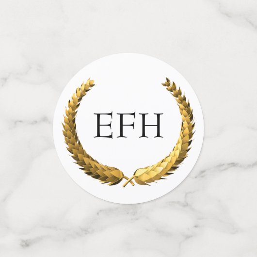 Confettis Monogramme de couronne d'or Laurel (Petit recto)