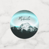 Confettis Monogramme de lumière de néon bleu mystérieux de m (Petit recto)