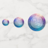 Confettis Monogramme de nébuleuse et de Parties scintillant (Devant)