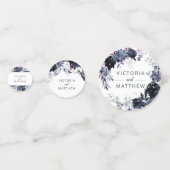 Confettis Monogramme Mariage d'aquarelle de la marine floral (Devant)