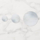 Confettis Monogramme Mariage en argent poli bleu Ombre Dusty (Derrière)