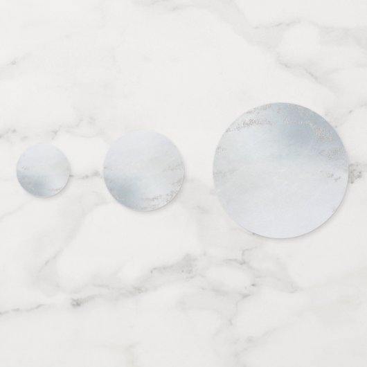 Confettis Monogramme Mariage en argent poli bleu Ombre Dusty (Derrière)