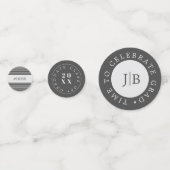 Confettis Monogramme moderne Silver Grey Graduation Party (Derrière)