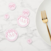 Confettis Monogramme Rose & Blanc Bow, Baby shower (Groupe)