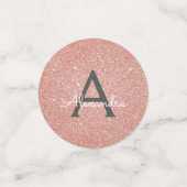 Confettis Monogramme rose Parties scintillant rose or (Petit recto)