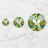 Confettis Monogramme vert romantique Ajouter Mariage photo C (Devant)