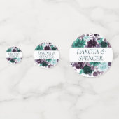 Confettis Moody Boho | Floral foncé personnalisé sarcelle et (Devant)