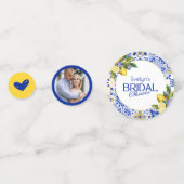 Confettis Mosaïque italienne Carrelage bleu et Fête des mari (Devant)