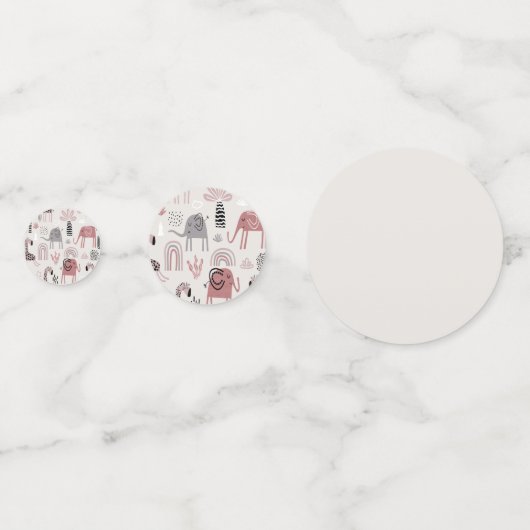 Confettis motif avec de mignons éléphants et girafes géant (Derrière)