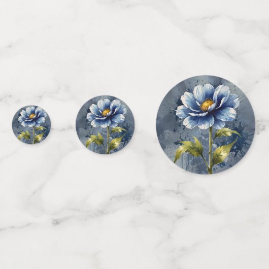 Confettis Motif d'aquarelle de fleurs bleues (Devant)