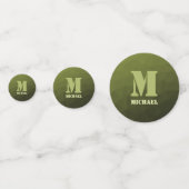 Confettis Motif de maillage géométrique d'olive verte de l'a (Devant)