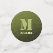 Confettis Motif de maillage géométrique d'olive verte de l'a (Petit recto)