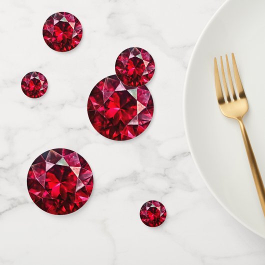 Confettis Motif de rubis rouge profond (Groupe)