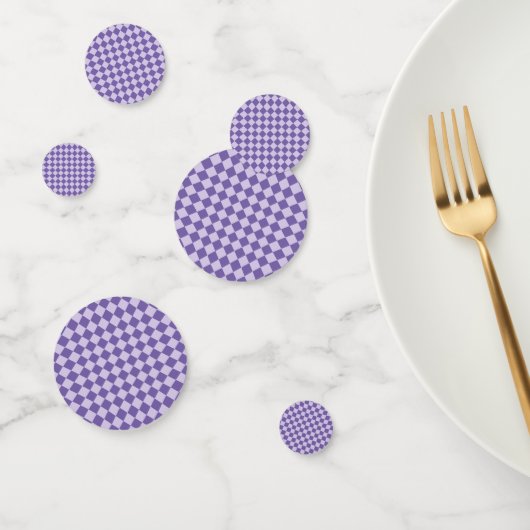Confettis Motif diamant damier violet (Groupe)