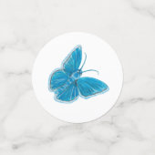 Confettis Motif d'illustration de papillons bleus (Petit recto)