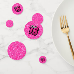 Confettis Motif et numéros de Parties scintillant rose