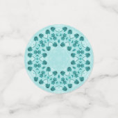 Confettis Motif floral, bleu Turquoise (Petit recto)