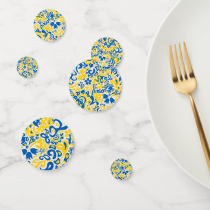 Confettis Motif folklorique aux couleurs du drapeau ukrainie