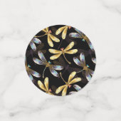 Confettis Motif sans couture avec libellules dorées (Petit recto)