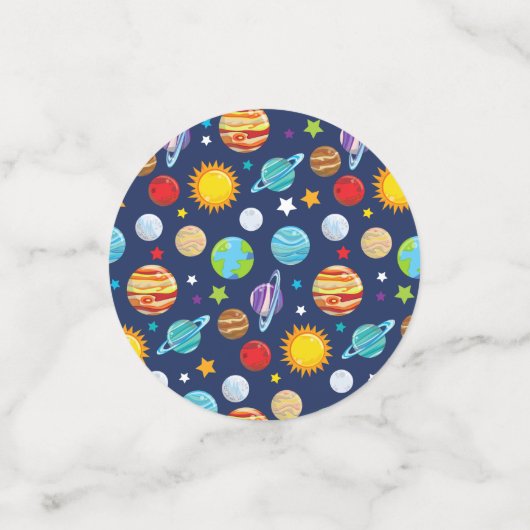 Confettis Motif spatial, Planètes, Étoiles, Cosmos, Annivers (Petit recto)
