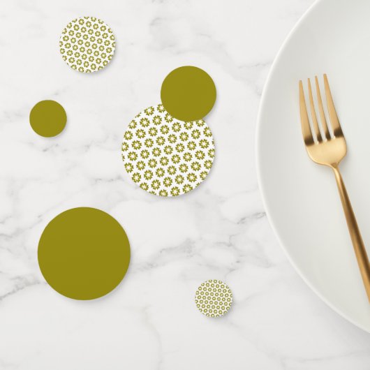 Confettis Motif Vert Olive (Groupe)